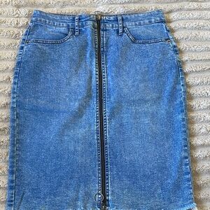 Zip up mid length skirt from WildFable size S. Denim in color
